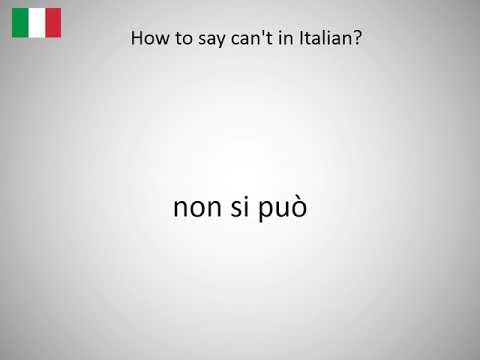 How to say can't in Italian?