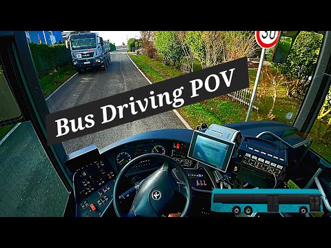 PUBLIC BUS DRIVING POV | SWITZERLAND GERMANY BOADER VILLAGE | WITH PASSENGERS| 4K