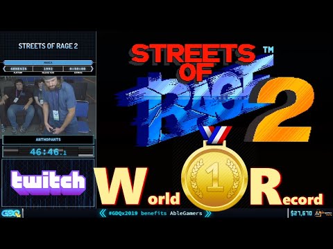 Streets of Rage 2: GDQx WR speedrun 46:46 Commentary