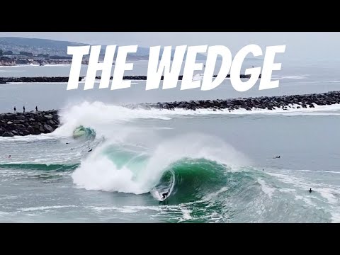 Drone shots of fun surf at the Wedge