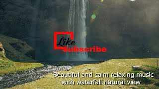 Download lagu Beautiful and calm relaxing music with waterfall natural view mp3