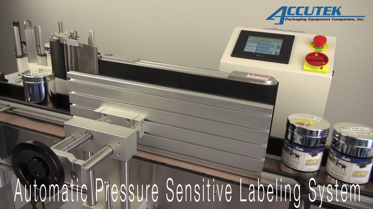 Automatic Pressure Sensitive Labeling System - APS-108 - Accutek Packaging Equipment Companies
