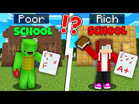 JJ Rich School vs Mikey Poor School in Minecraft - Maizen