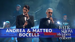 Andrea &amp; Matteo Bocelli Perform &#39;Fall On Me&#39;