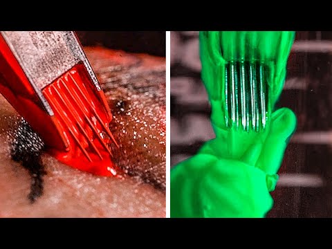 Tattooing Close Up in 4K Slow Motion