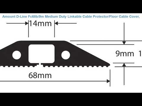 D-Line Fc68b/9m Medium Duty Linkable Cable Protector/Floor Cable Cover, 14x9mm Cable Cavity, 1.8m &