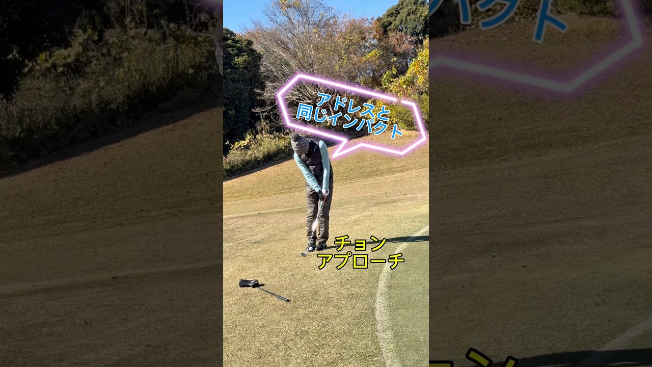 アドレスと同じインパクト　チョンアプローチ　#shorts #ゴルフ #ゴルフスイング #golf #アプローチ