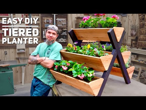 DIY Tiered 5 box planter- Low Cost High Profit - Make Money Woodworking
