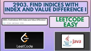 YouTube video 'Leetcode | 2903. Find Indices With Index and Value Difference I | Easy | Java Solution'
