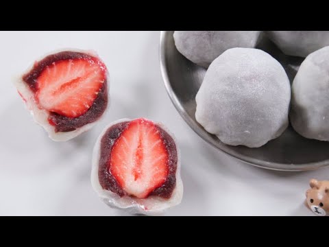 초간단 연양갱 딸기 찹쌀떡 만들기 Strawberry Chapssal tteok Recipe