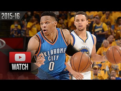 Stephen Curry vs Russell Westbrook Game 5 Duel Highlights 2016 WCF Warriors vs Thunder - EPIC!