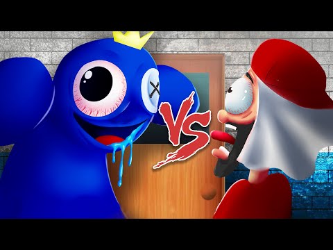 Azul Babão do Roblox (Rainbow Friends) Vs. Mussa - Batalha com Games (Desenho Animado)
