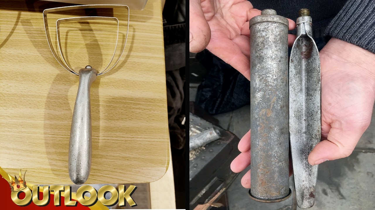 What Is This MYSTERIOUS Vintage Kitchen Utensil, And A Shovel-like Item Found In An Old US Army Box?