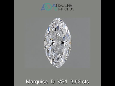 Marquise d vs1 3.53 carat igi cvd hpht lab grown created dia...