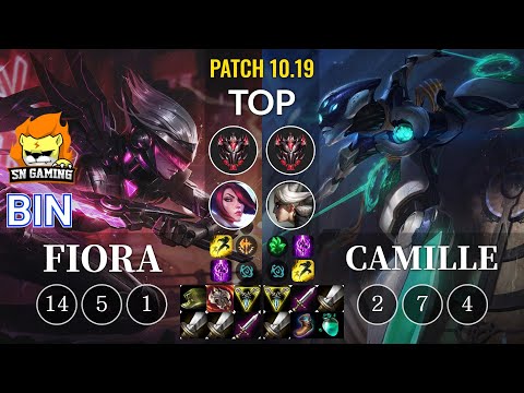 SN Bin Fiora vs Camille Top - KR Patch 10.19