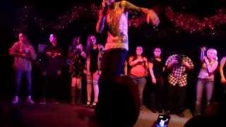 Caskey jumps off stage hits hater (Full)