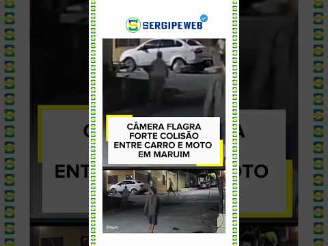 🚨📹 CÂMERA FLAGRA FORTE COLISÃO ENTRE CARRO E MOTO EM MARUIM