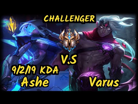 Stitch (ASHE) vs VARUS - 9/2/19 KDA BOTTOM ADC CHALLENGER GAMEPLAY - KR