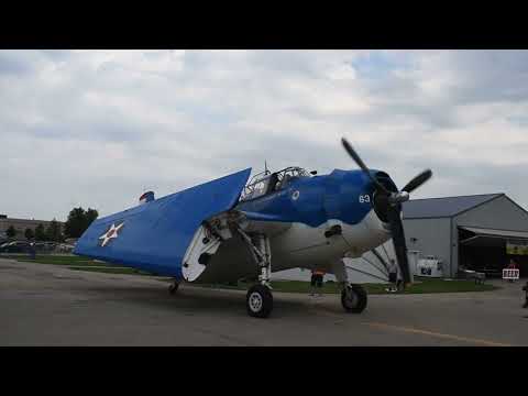 TBM Avenger Startup wing unfold and take off 4K