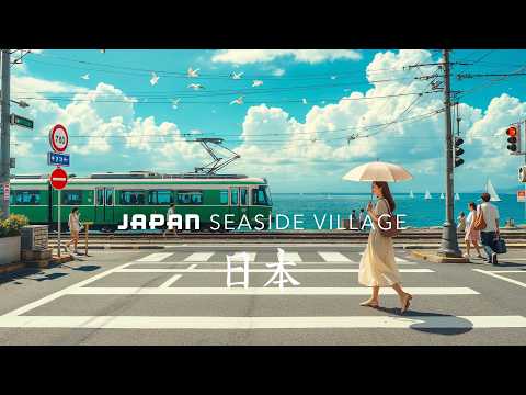 4K Japan Seaside Village Walk - Kamakura Enoden Train Line Kanagawa Suburbs Walking Tour | HDR 60fps