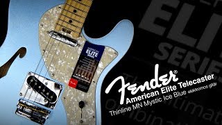 Video thumbnail for Fender American Elite Telecaster Thinline MN Mystic Ice Blue elektromos gitár by HangszerPláza
