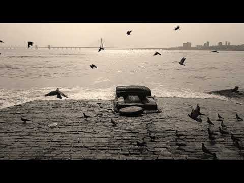 High tide at mumbai beach 2018