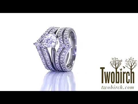 0.53 Ct. Double Row Chevron Anniversary Ring Guard - TwoBirch TB-GUARD-0062-WG-H