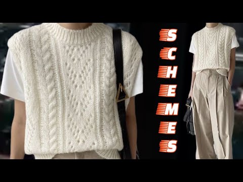 Схемы вязания на модные и удобные жилеты. Knitting patterns for fashionable and comfortable vests.