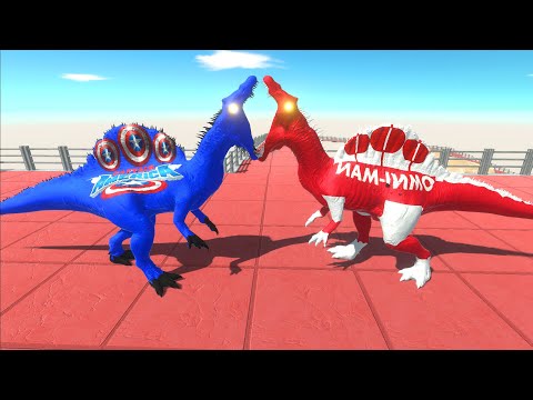 CAPTAIN AMERICA SPINOSAURUS MOUNTAIN DEATH CLIMB - Animal Revolt Battle Simulator