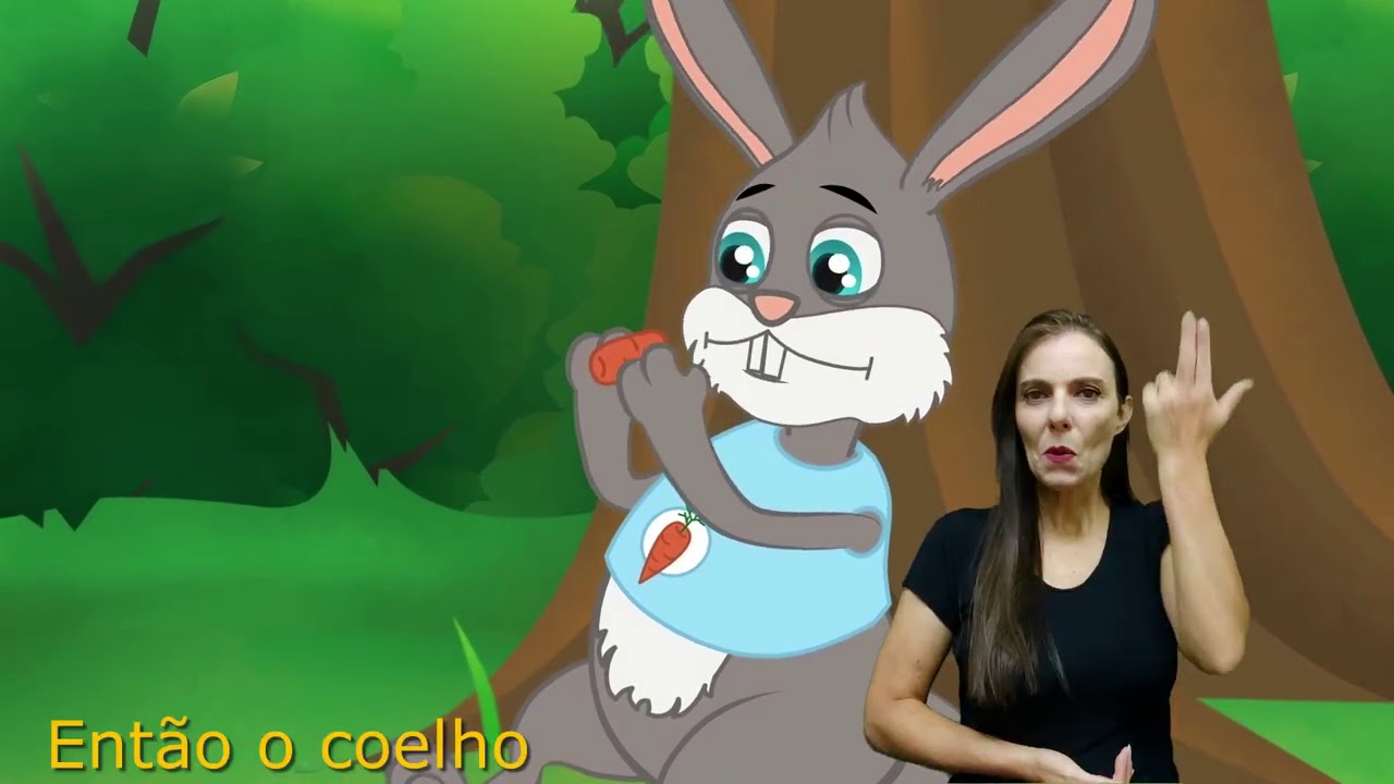 A Lebre e a Tartaruga | conto em Língua Brasileira de Sinais (Libras) | com legendas