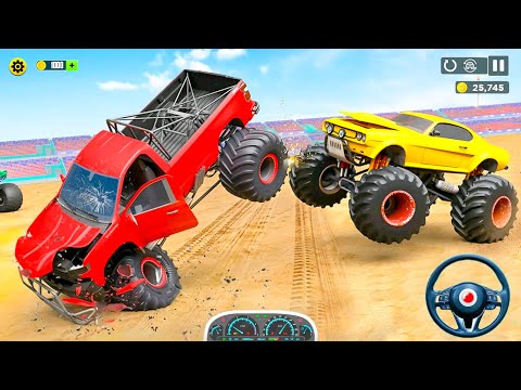 US Army Monster Trucks Shooting Derby Demolition Crash Racing Simulator - Android Gameplay.