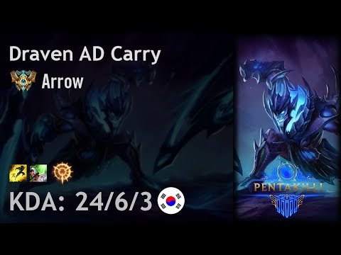 Draven AD Carry vs Tristana - Arrow - KR Challenger Patch 7.22