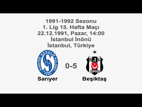 Sarıyer 0-5 Beşiktaş 22.12.1991 - 1991-1992 Turkish 1st League Matchday 15. (Ver. 1)