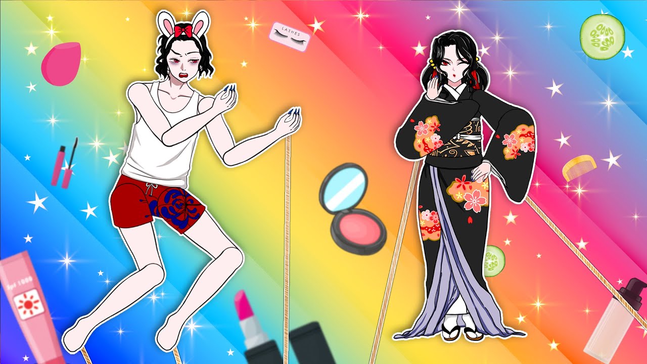 【鬼滅の刃漫画】❤️ SPECIAL VERSION - MUZAN MAKE UP PUPPET ❤️【鬼滅の刃】Demon Slayer Paper