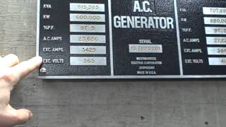preview picture of video 'Grand Coulee Dam tour -- third powerhouse generator nameplate'