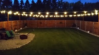 Hanging String Lights Over Our Entire Backyard