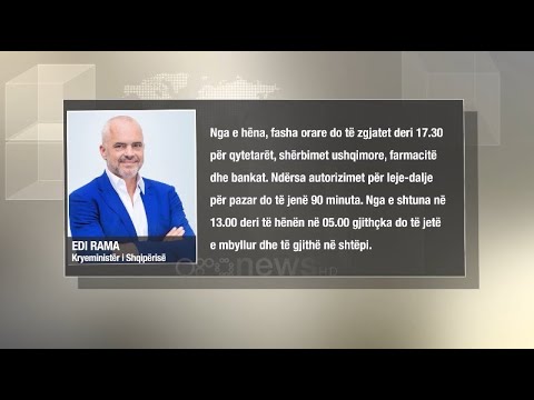 Ora News - Nga e hëna, ushqimoret, farmacitë dhe bankat do të jenë të hapura deri në 17:30