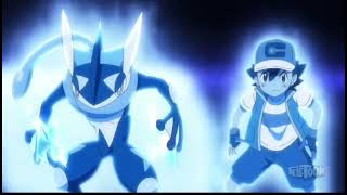 Ash Greninja protect Ash,Goh and Lucario from negative energy English Dubbed