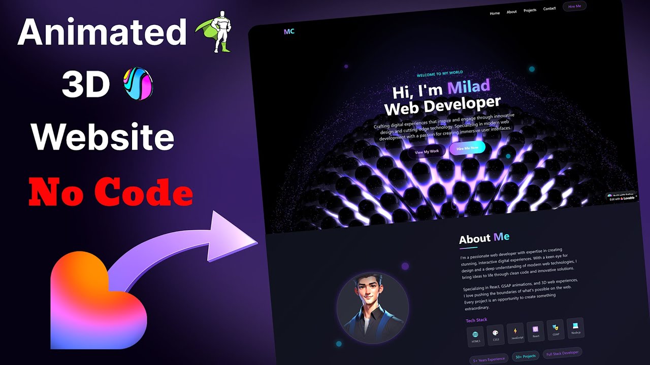 Build a 3D Portfolio Website with AI (No Code!) | Lovable + Spline Full Tutorial