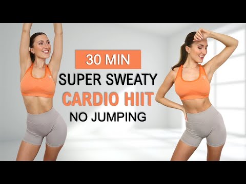 30 Min Super Sweaty HIIT | No Jumping  | TABATA Style, Fat Burning , No Repeat, Fun + Motivating