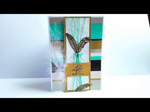 Gold feathers with stripes