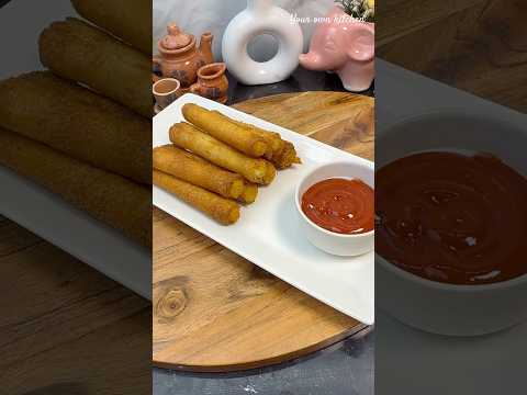 Crispy Bread Cigar Recipe😋#breadrecipe #bread #breadsnacks #potatosnacks #trending #shorts