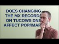 Does changing the MX records on Tucows DNS affect POP/IMAP?