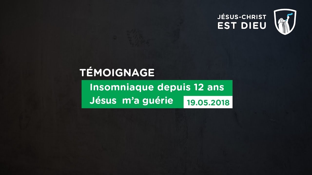 Thumbnail of video: Insomniaque depuis 12 ans Jésus m'a guérie