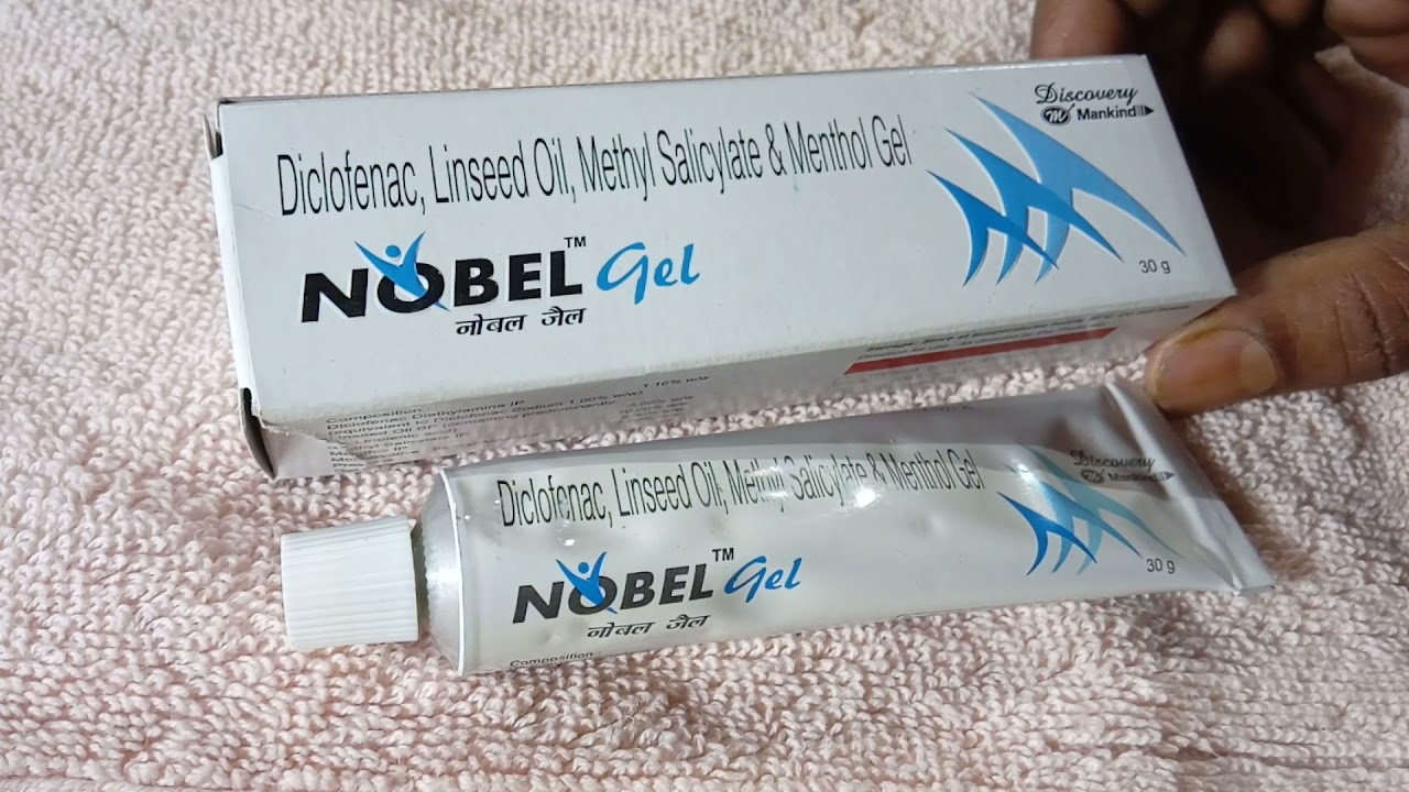 Nobel gel uses diclofenac linseed oil methyl salicylate & menthol gel