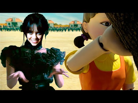 10 Hours of Wednesday Joins Squid Game - Bloody Mary Wednesday Dance in Squid Game