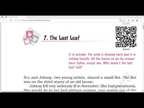 UNIT 7 THE LAST LEAF BY O.HENTRY:(SR)MALAYALAM EXPLANATION:NCERT ENGLISH CLASS 9 SIMPLE AND FAST