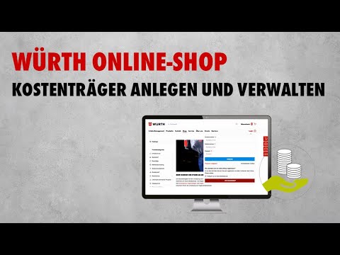 Online-Shop der Würth Industrie Service: Kostenträger anlegen und verwalten