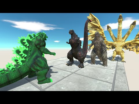 GREEN HEISEI GODZILLA VS KAIJU MONSTER DEATH FALL - Animal Revolt Battle Simulator
