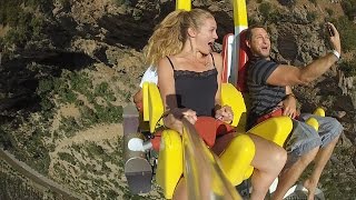 preview picture of video 'Giant Canyon Swing off Mountain Cliff at Glenwood Caverns Adventure Park (Go Pro)'